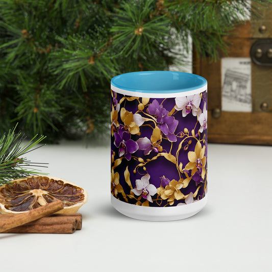 Purple Moody Orchid Mug with Color Inside